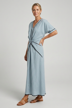 Women's twist-front v-neck maxi vacation dress