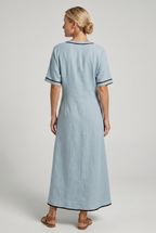 Women's twist-front v-neck maxi vacation dress