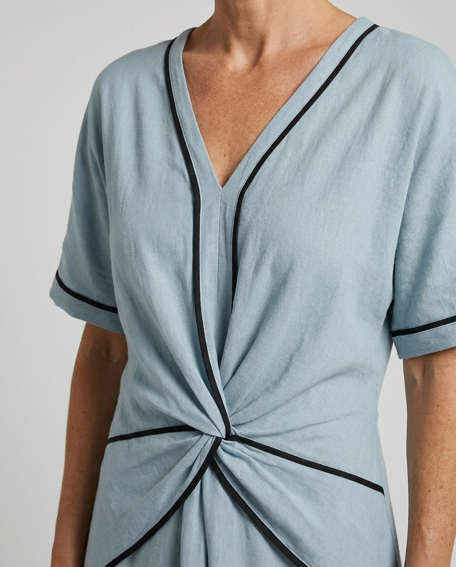 Women's twist-front v-neck maxi vacation dress