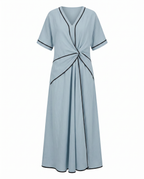 Women's twist-front v-neck maxi vacation dress