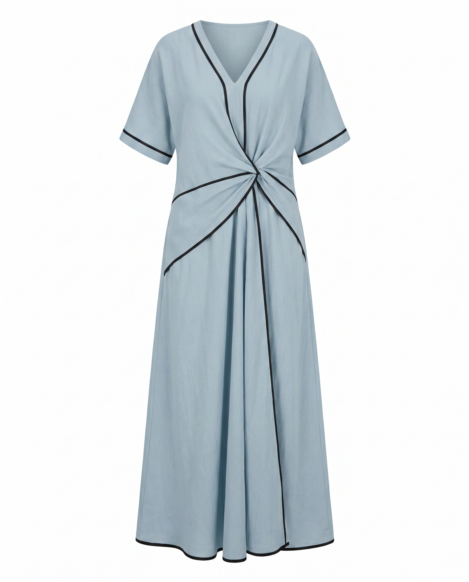Women's twist-front v-neck maxi vacation dress