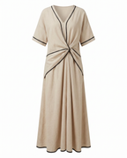 Women's twist-front v-neck maxi vacation dress
