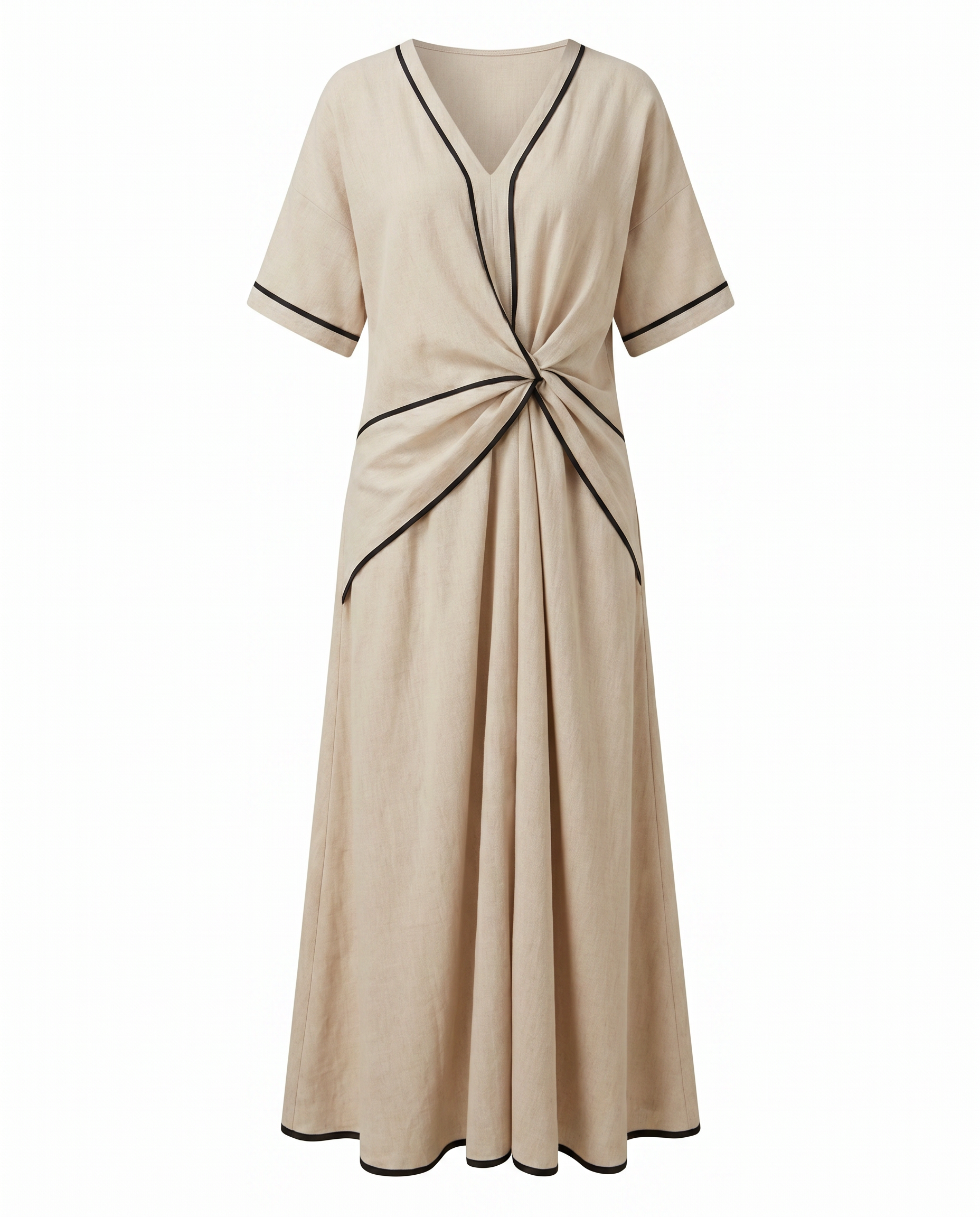 Women's twist-front v-neck maxi vacation dress