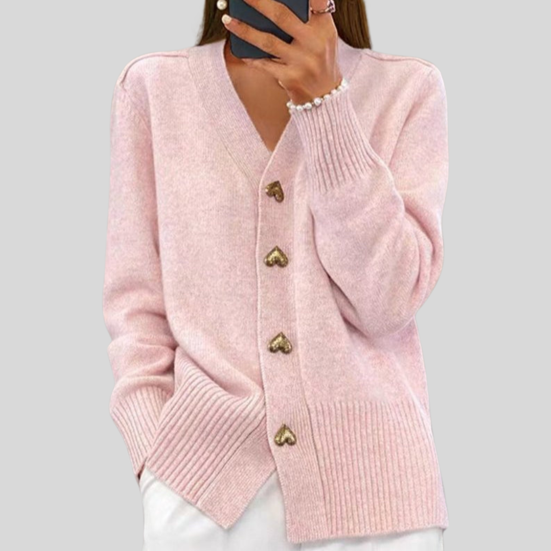 Women's v-neck button-front autumn cardigan