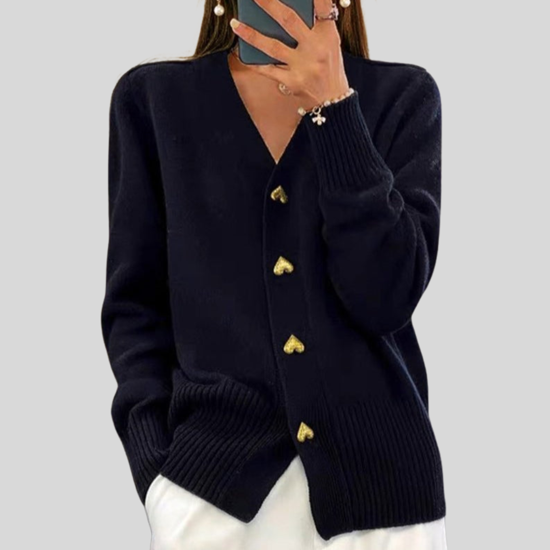Women's v-neck button-front autumn cardigan