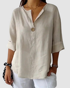 Women's v-neck button-front summer blouse