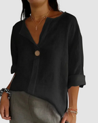 Women's v-neck button-front summer blouse