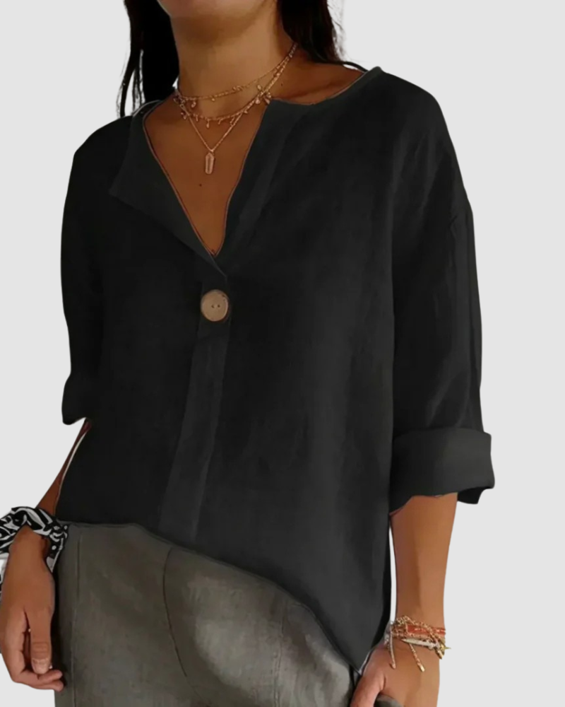 Women's v-neck button-front summer blouse