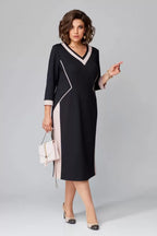 Women's v-neck midi cocktail dress