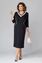 Women's v-neck midi cocktail dress