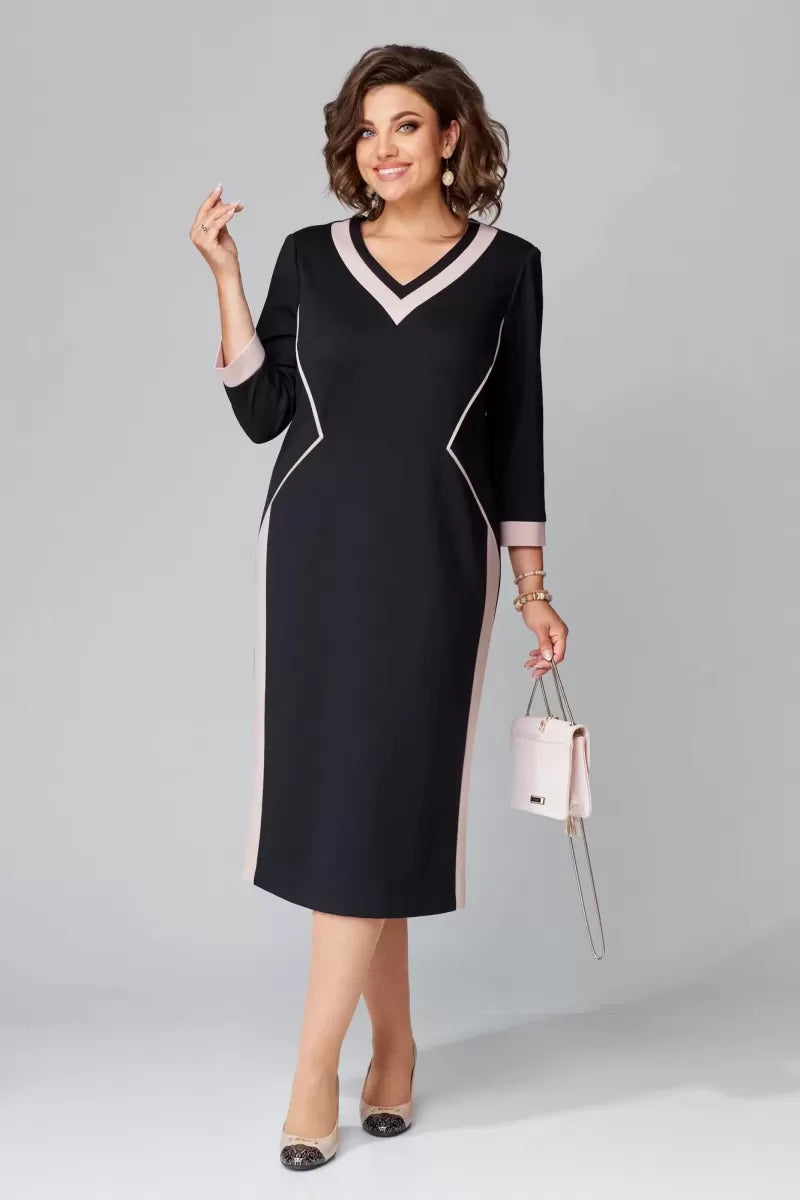 Women's v-neck midi cocktail dress