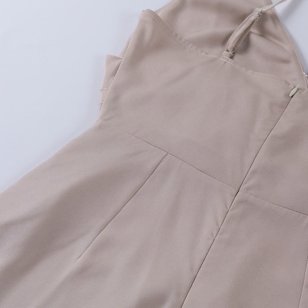 Women's v-neck slit evening dress