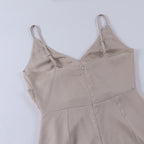 Women's v-neck slit evening dress