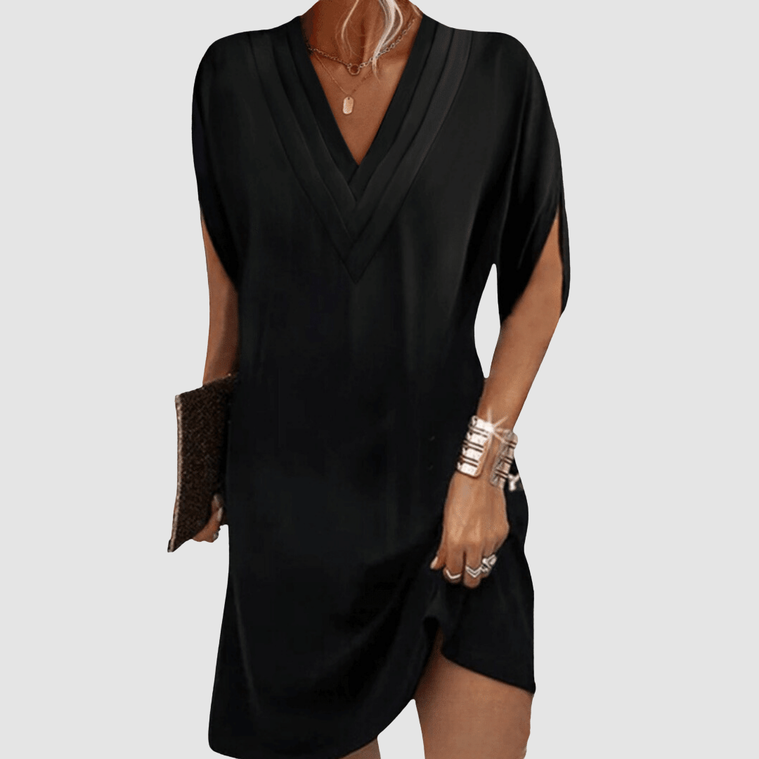 Women's v-neck split sleeve cocktail dress
