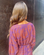 Women's v-neck twist-front midi dress