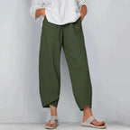 Women's wide-leg cropped summer trousers