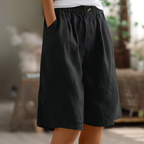 Women's wide-leg elasticated summer shorts