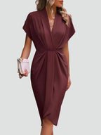 Women's wrap v-neck cocktail dress