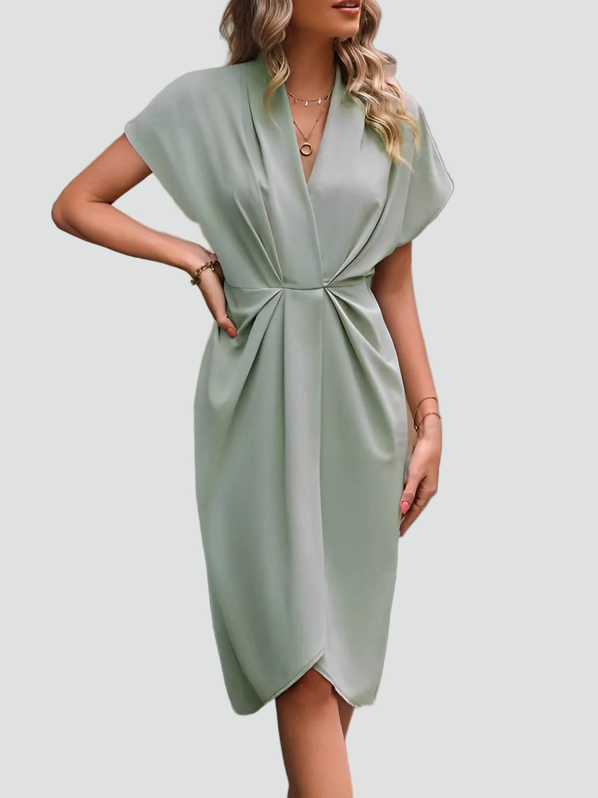 Women's wrap v-neck cocktail dress