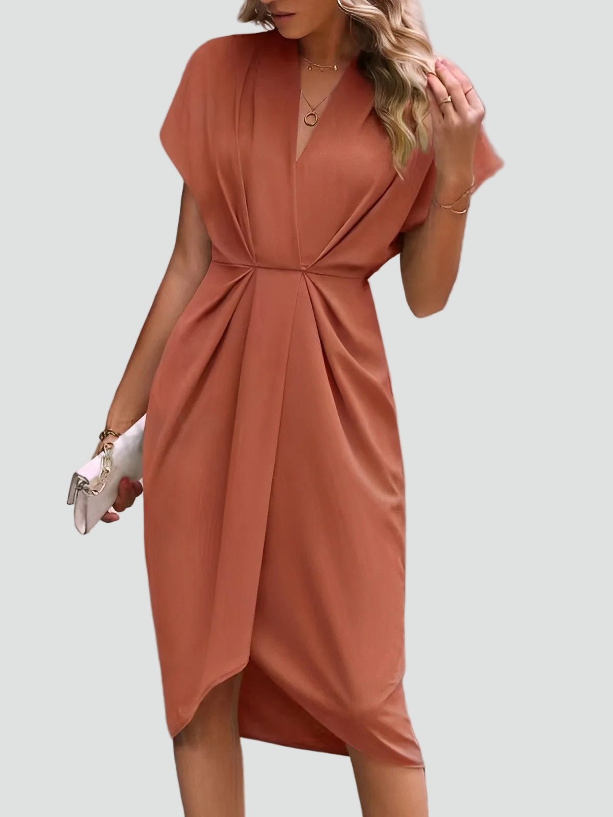 Women's wrap v-neck cocktail dress