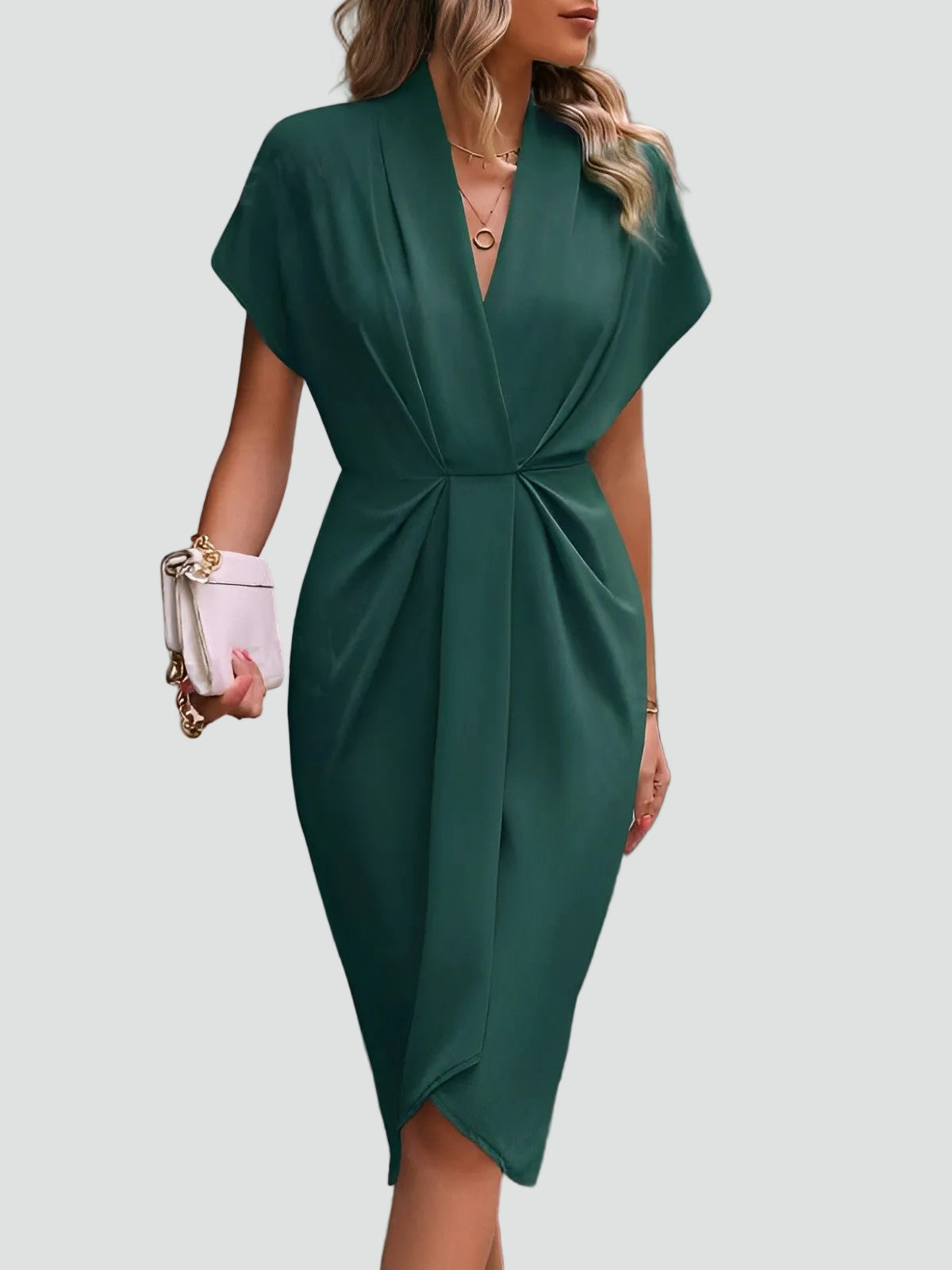 Women's wrap v-neck cocktail dress