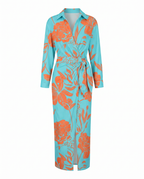 Women's wrap v-neck maxi vacation dress