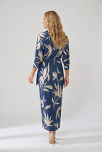 Women's wrap v-neck maxi vacation dress