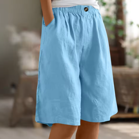Women's Wide Leg Bermuda Shorts | Elastic Waist Casual-7