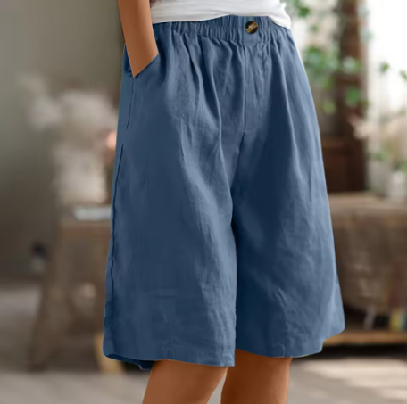 Women's Wide Leg Bermuda Shorts | Elastic Waist Casual-4