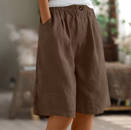 Women's Wide Leg Bermuda Shorts | Elastic Waist Casual-12
