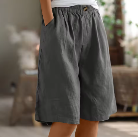 Women's Wide Leg Bermuda Shorts | Elastic Waist Casual-2