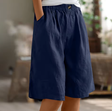 Women's Wide Leg Bermuda Shorts | Elastic Waist Casual-6