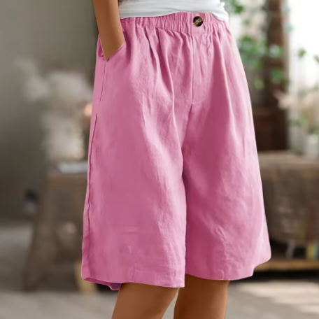 Women's Wide Leg Bermuda Shorts | Elastic Waist Casual-5