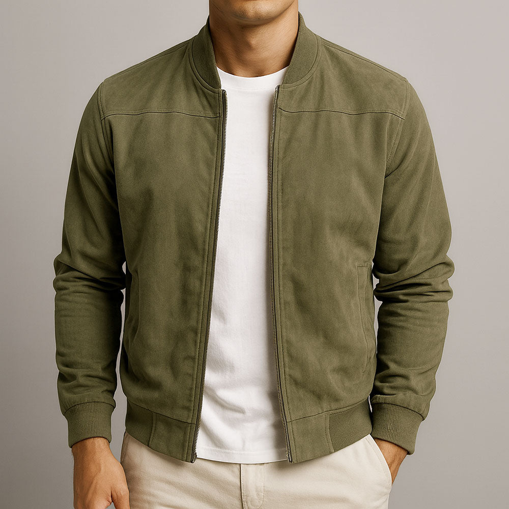 Men's Casual Zip Jacket | Minimalist Bomber-5