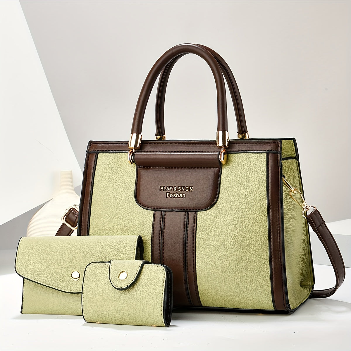 Women's 3-Piece Bag Set | Tote Wallet-8