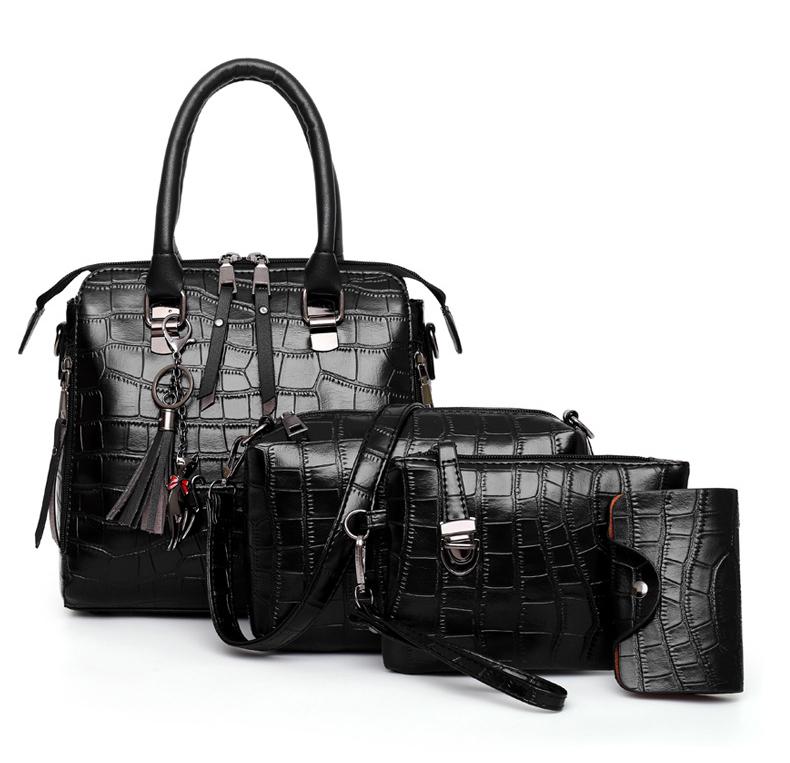 Women's Crocodile 4-Piece Bag Set | Handbag Wallet-12