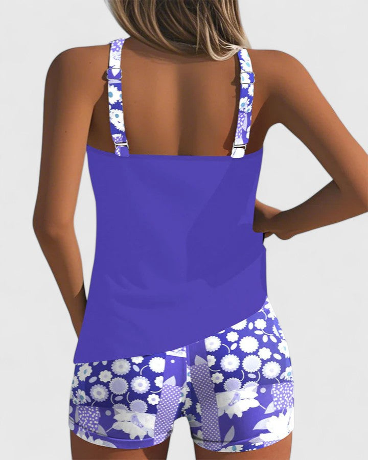 Women's Floral Tankini Set | Summer High Waist-7