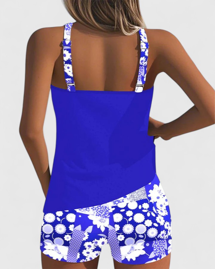 Women's Floral Tankini Set | Summer High Waist-2