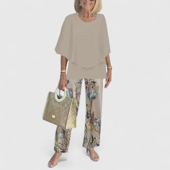 Women's Floral Wide Leg Two-Piece Set | Casual-1