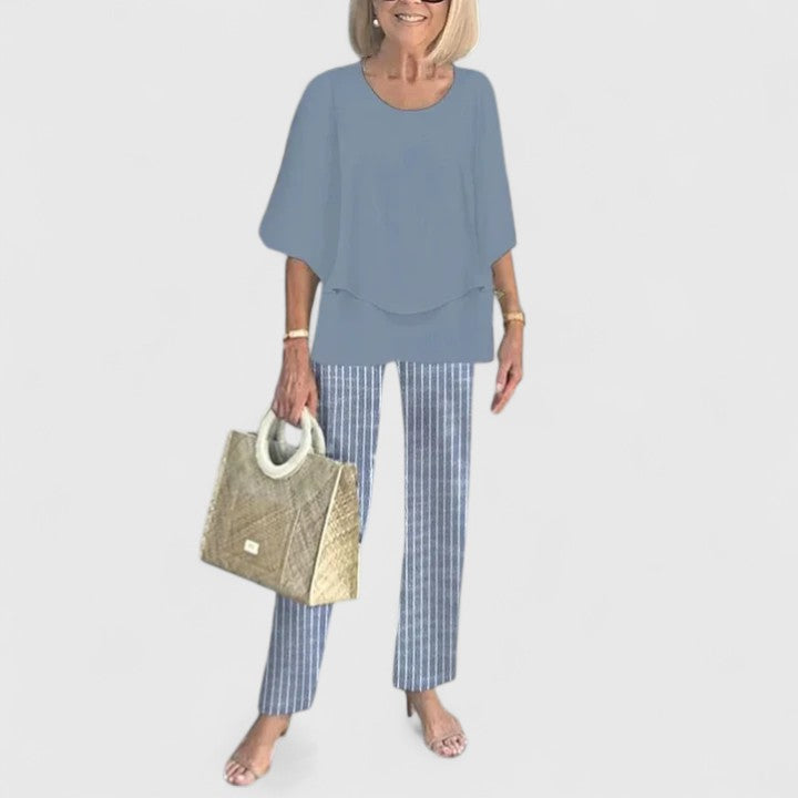 Women's Floral Wide Leg Two-Piece Set | Casual-3