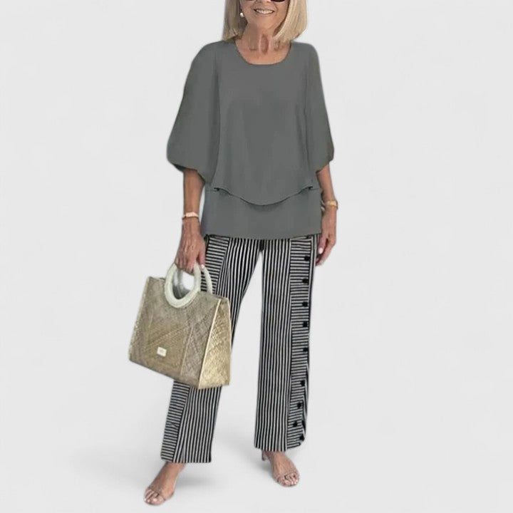 Women's Floral Wide Leg Two-Piece Set | Casual-14