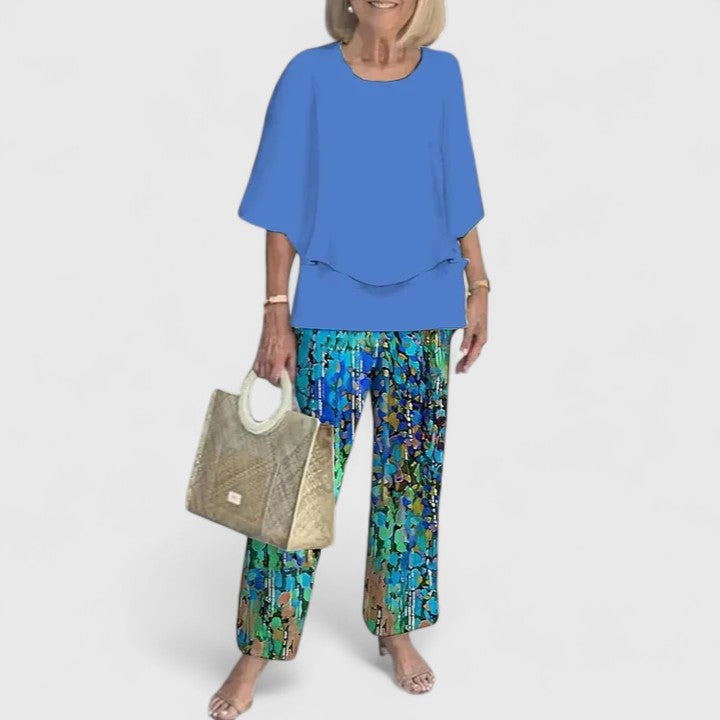Women's Floral Wide Leg Two-Piece Set | Casual-10