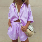 Women's Summer Casual Shirt & Shorts Set | 2 Piece-4