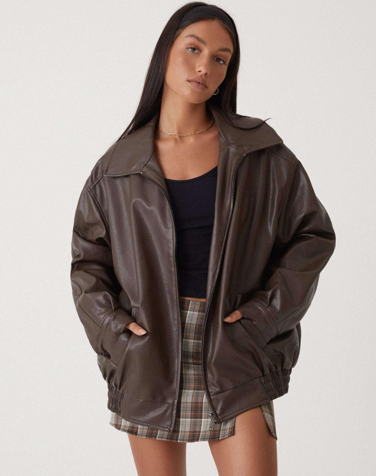 Women's Oversized Bomber Jacket | Casual-1
