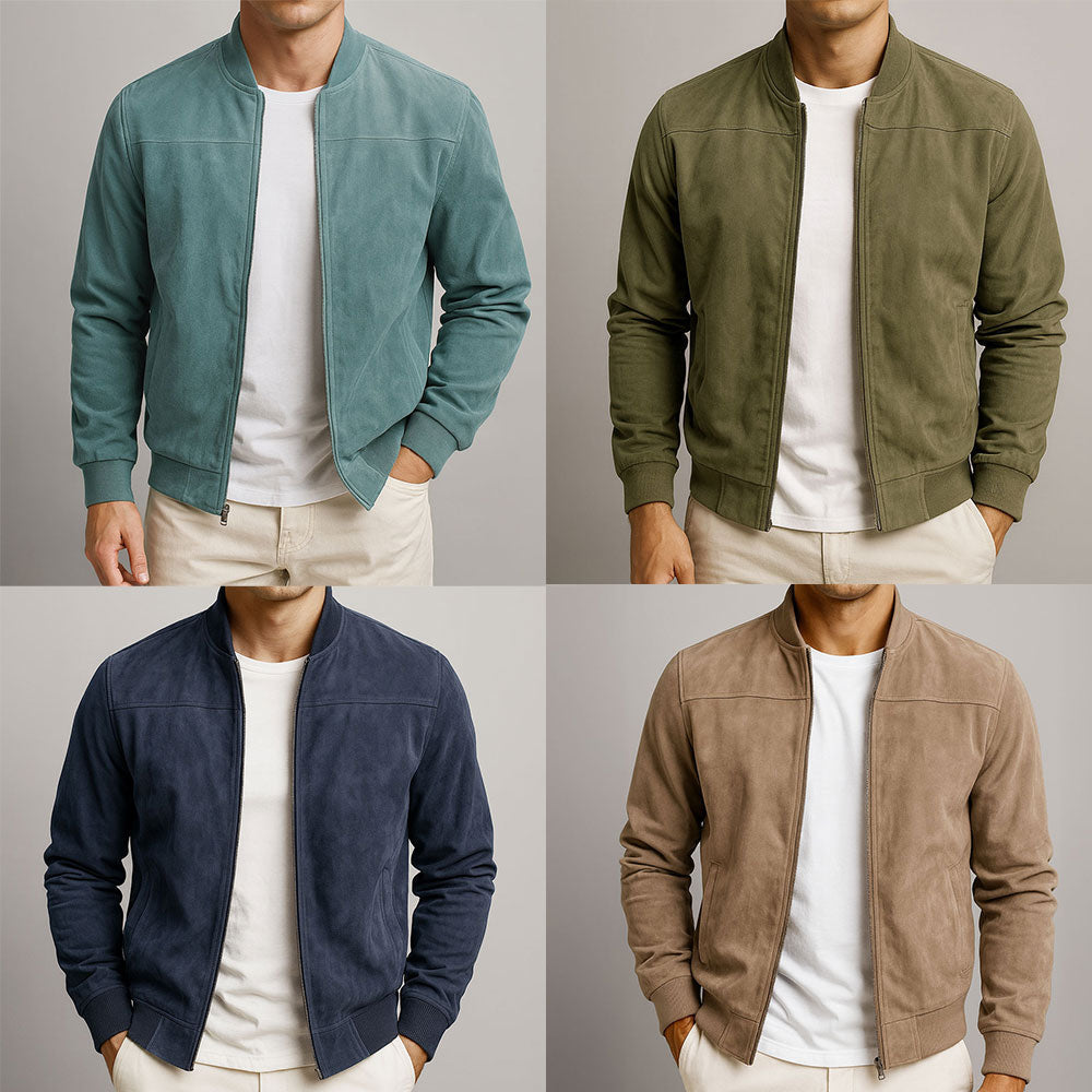 Men's Casual Zip Jacket | Minimalist Bomber-3
