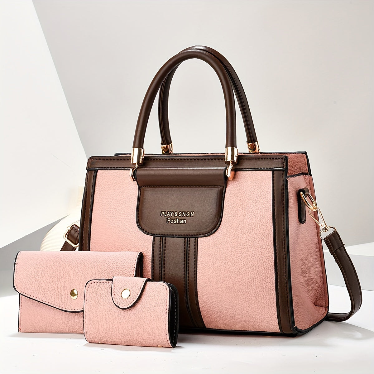 Women's 3-Piece Bag Set | Tote Wallet-7