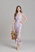 Women's Floral Midi Dress | Wedding Guest Party-13
