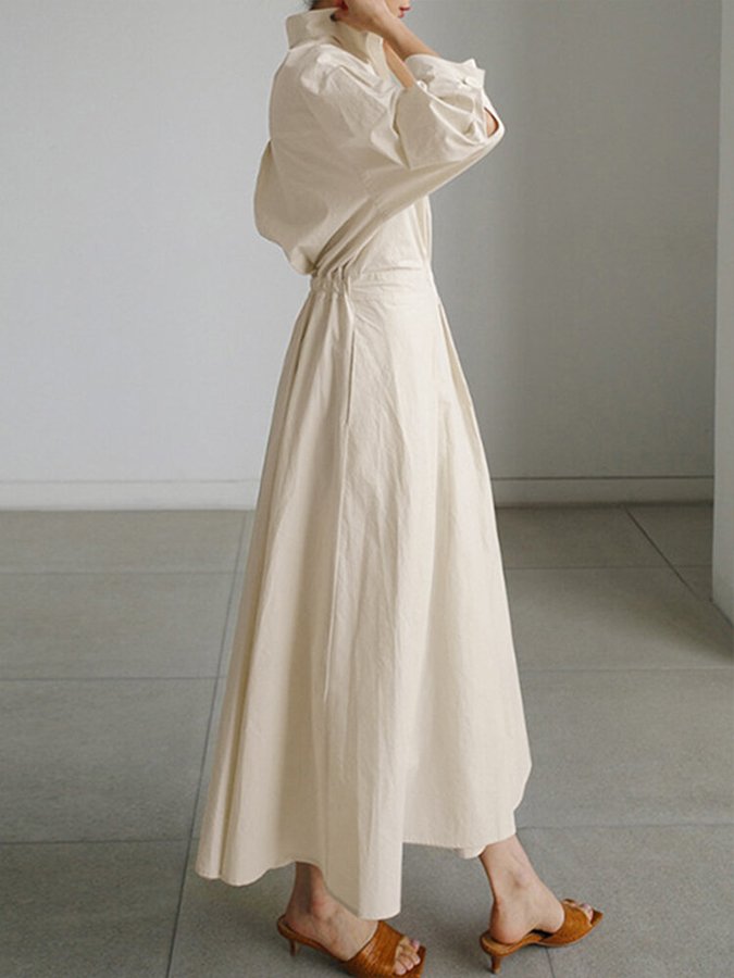 Women's Wrap Waist Maxi Dress | Pleated A-Line-3