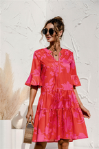 Women's Floral Mini Dress | Summer Ruffle Boho-2