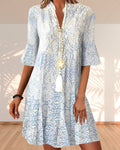 Women's Boho Summer Mini Dress | Floral V-Neck-1